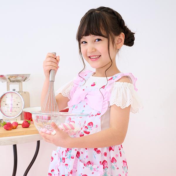 mezzo piano メゾピアノ(mezzo piano)35th復刻イチゴ柄 エプロン mezzo piano メゾピアノ(mezzo piano)35th復刻イチゴ柄 エプロン
