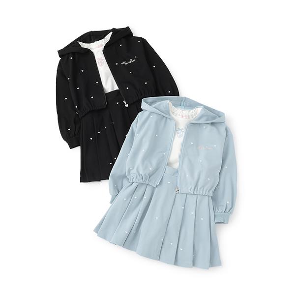 mezzo piano メゾピアノ(mezzo piano)短丈ZIPパーカ ＆半袖Tシャツ