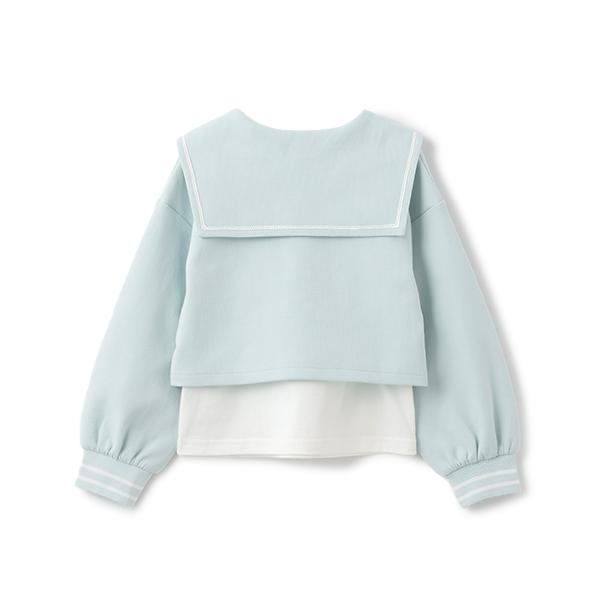 メゾピアノ　セーラー短丈プルオーバー＆長袖Tシャツセット　140 セーラー短丈プルオーバー＆長袖Tシャツセット（スウェット