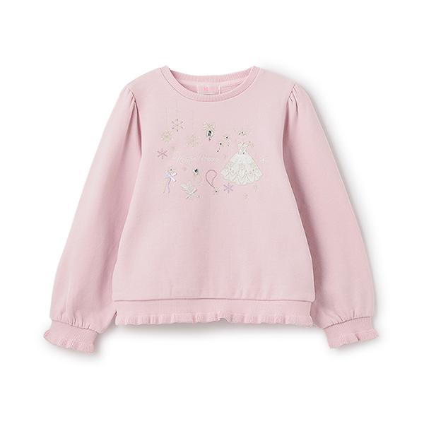 mezzo piano メゾピアノ(mezzo piano)スノー刺繍 トレーナー【50％OFF