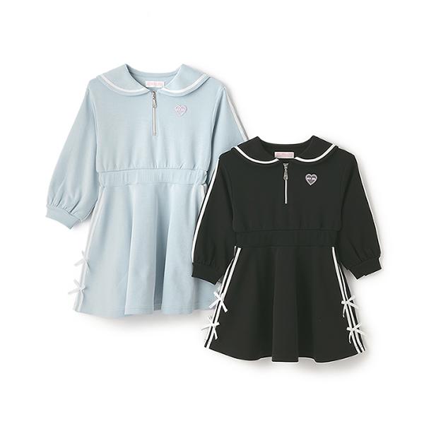 mezzo piano メゾピアノ(mezzo piano)リボンライン セーラーワンピース