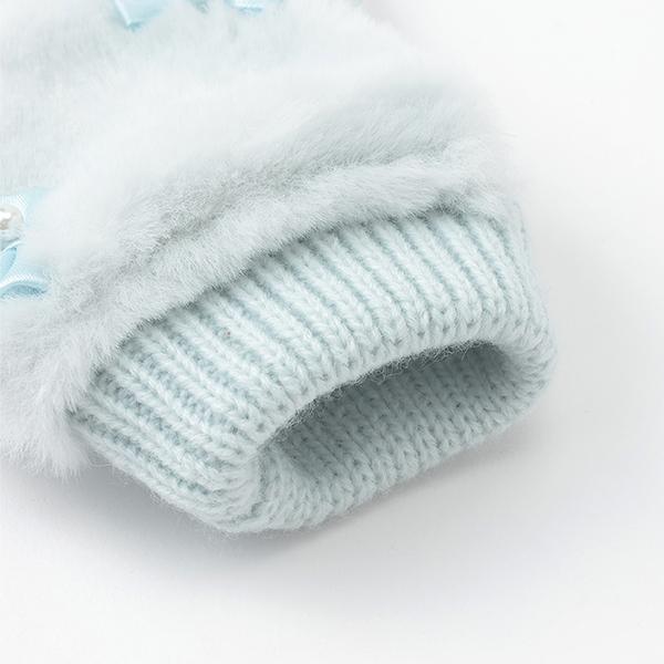 mezzo piano メゾピアノ(mezzo piano)フェイクファーつき ニット