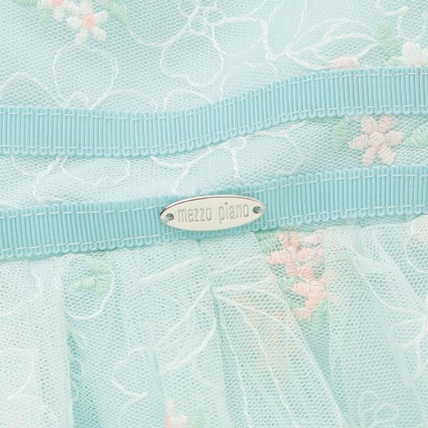 mezzo piano メゾピアノ(mezzo piano)花刺繍チュールレース ワンピース