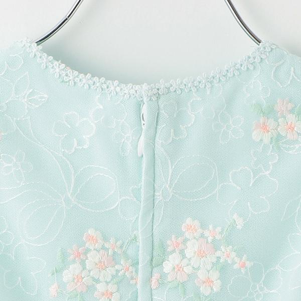 mezzo piano メゾピアノ(mezzo piano)花刺繍チュールレース ワンピース