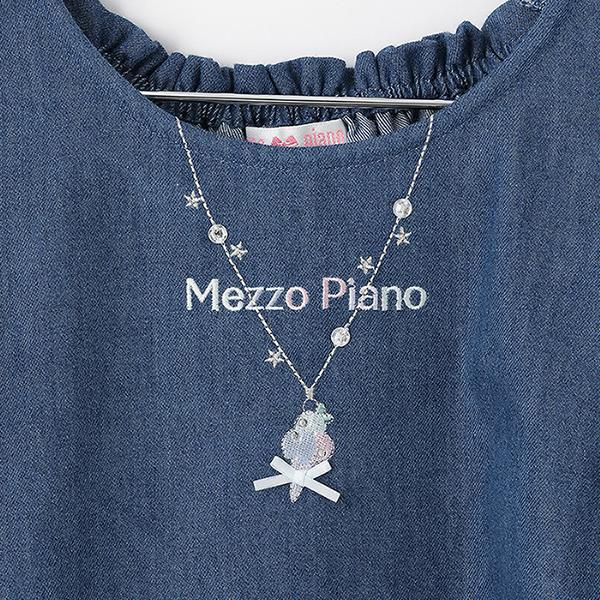 mezzo piano メゾピアノ(mezzo piano)ネックレス刺しゅう 2wayデニム
