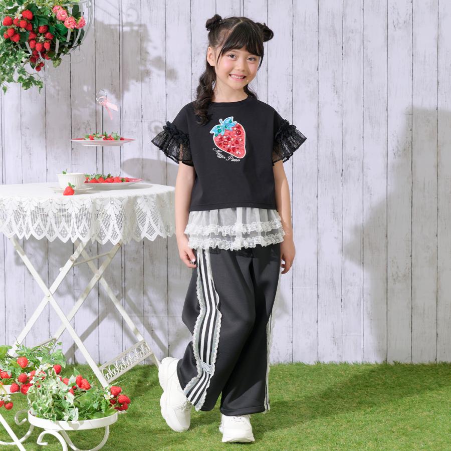 新品未使用タグ付　mezzo piano　Tシャツ３枚セット　160 cm mezzo piano Bigイチゴ袖フリル 半袖Tシャツ【50％OFF】【SALE】【O_50