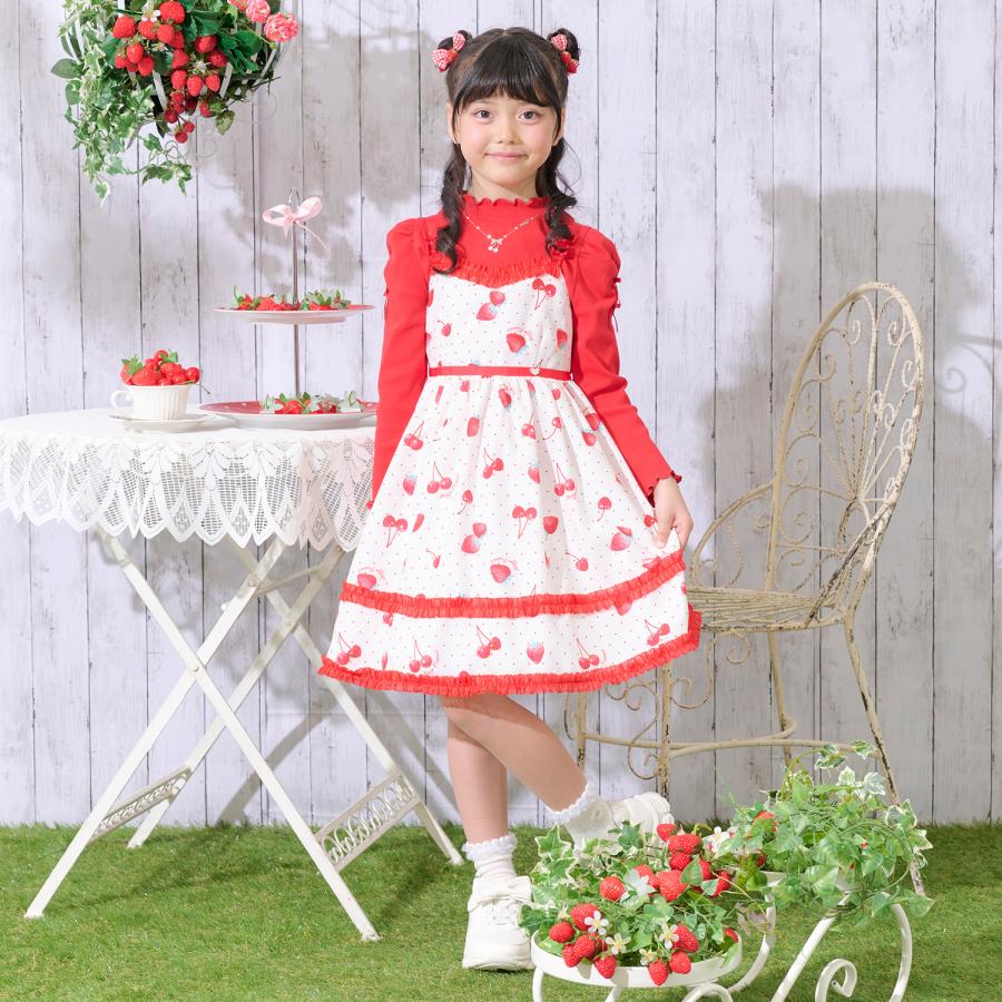 mezzo piano イチゴチェリードット柄 キャミワンピース【50％OFF 