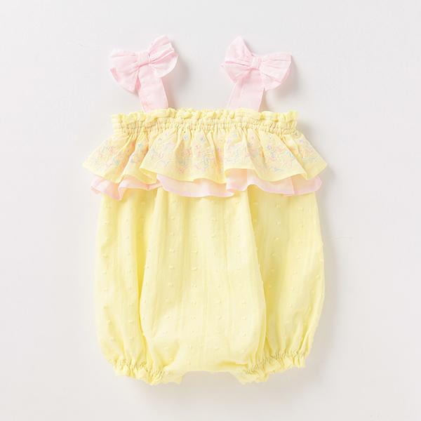 mezzo piano メゾピアノ(mezzo piano)星刺しゅうフリルロンパース