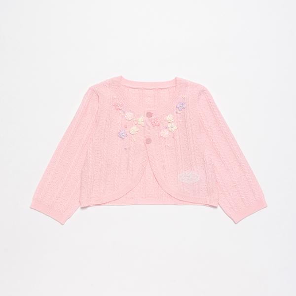 mezzo piano メゾピアノ(mezzo piano)☆リボン刺繍ニットボレロ