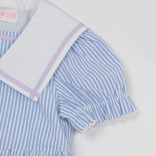 mezzo piano メゾピアノ(mezzo piano)裾ロゴストライプ セーラー