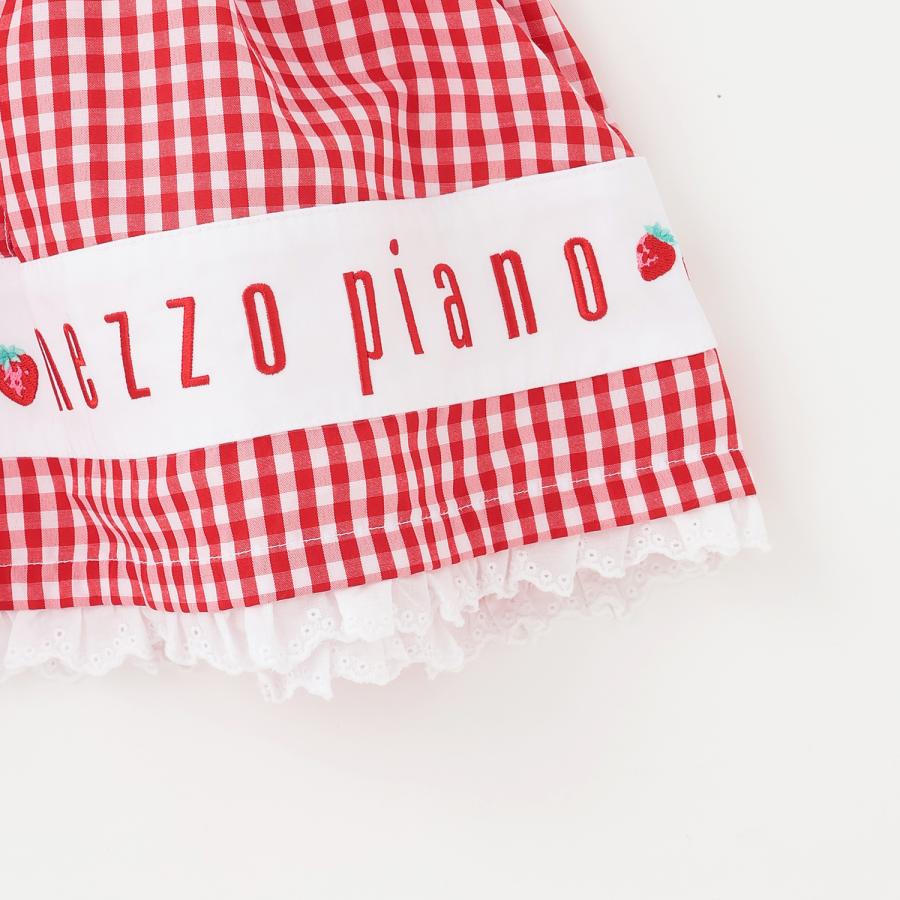 メゾピアノ(mezzo piano)裾ロゴ刺しゅう ギンガムチェックワンピースの画像