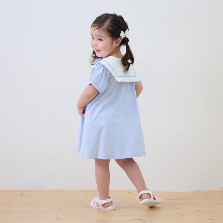 mezzo piano 音符刺しゅう セーラー衿つき ワンピース【接触冷感】【30