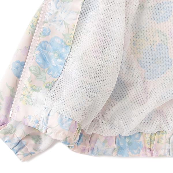 mezzo piano メゾピアノ(mezzo piano)花柄フリルウィンドブレーカー  