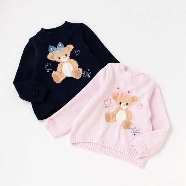 メゾピアノ(mezzo piano)☆クマモールニットプルオーバー【O_50  