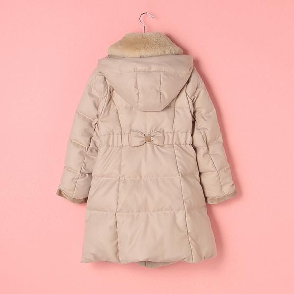 メゾピアノジュニア(mezzo piano junior)はっ水 フェイクファー衿つき  