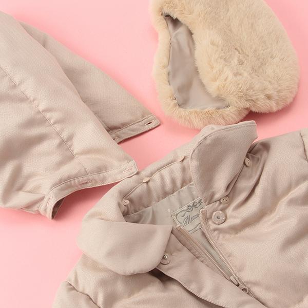 メゾピアノジュニア(mezzo piano junior)はっ水 フェイクファー衿つき  