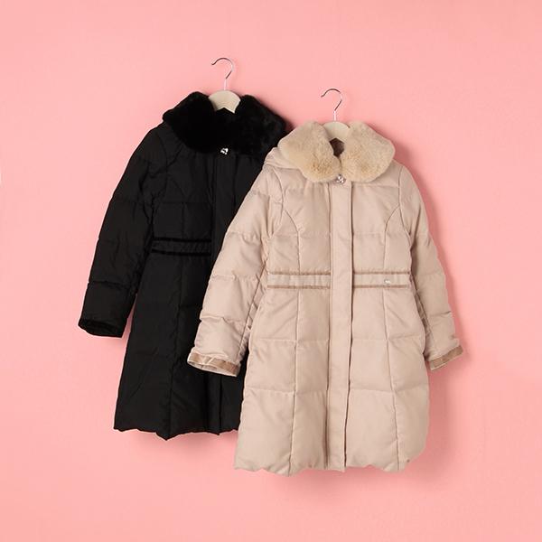 メゾピアノジュニア(mezzo piano junior)はっ水 フェイクファー衿つき