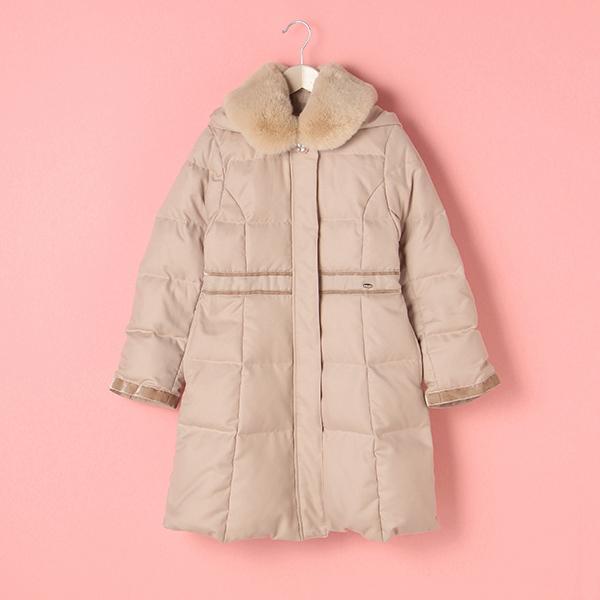 メゾピアノジュニア(mezzo piano junior)はっ水 フェイクファー衿つき  