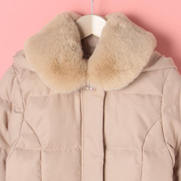 メゾピアノジュニア(mezzo piano junior)はっ水 フェイクファー衿つき  