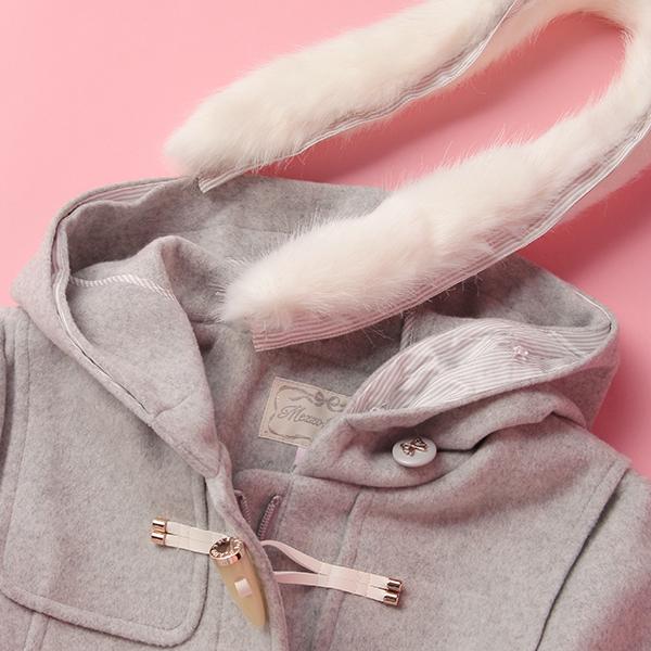 メゾピアノジュニア(mezzo piano junior)フェイクファーつきウール  