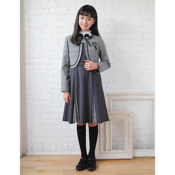 期間限定特価 メゾピアノジュニア Mezzo Piano Junior ワッペンブローチつきジャンスカドッキングワンピース チェックボレロセット 内祝い Www Technet 21 Org