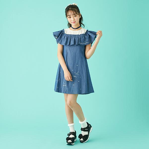 最先端 メゾピアノジュニア Mezzo Piano Junior 星座刺しゅうワンピース 魅了 Www Technet 21 Org