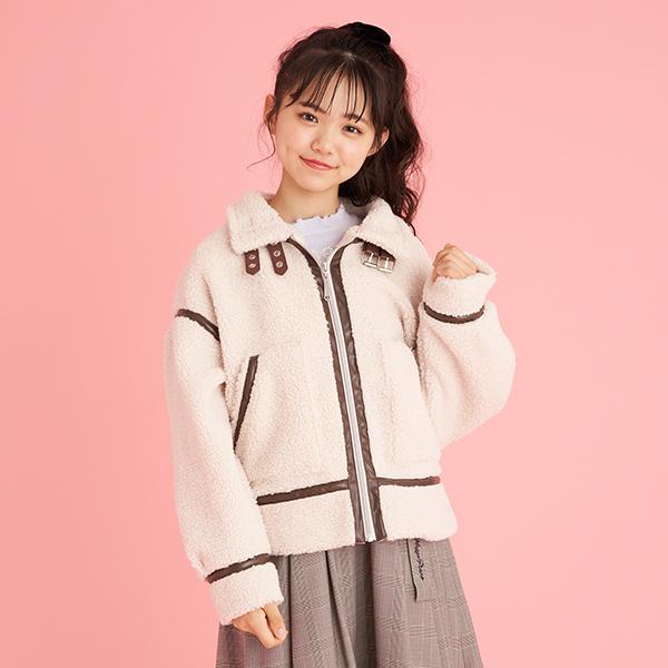 【未使用品】メゾピアノ　アウター 楽天市場】メゾピアノ(mezzo piano)レースアップ ブルゾン