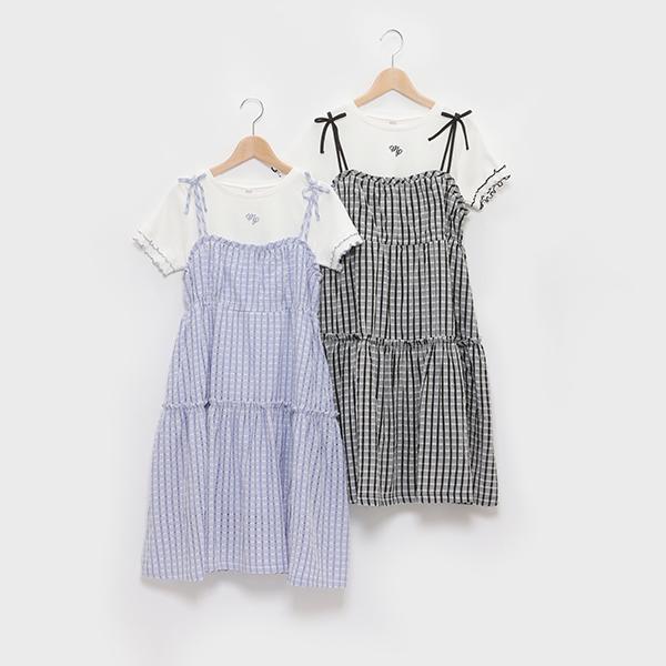 メゾピアノジュニア　キャミワンピース＆メローTシャツセット　160 mezzo piano Junior キャミワンピース＆メローTシャツセット【50