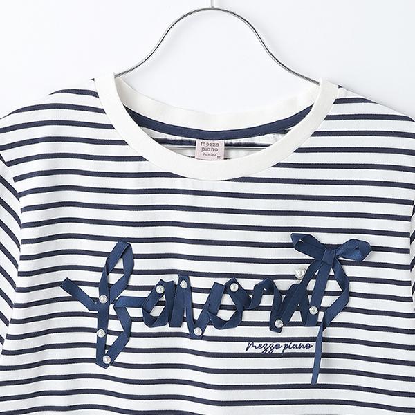 メゾピアノ新品新作タグ付き【接触冷感】リボンロゴTシャツ150 mezzo piano Junior メゾピアノジュニア(mezzo junior)【接触冷