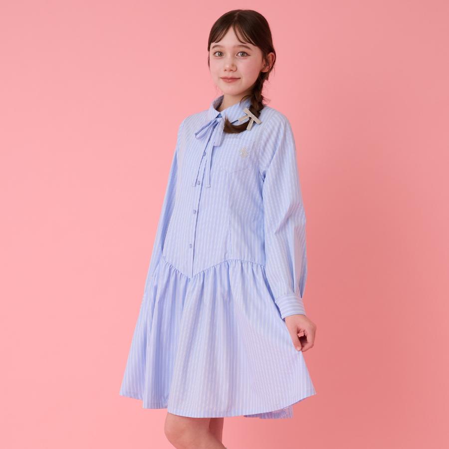 メゾピアノジュニア(mezzo piano junior)ニットベスト＆シャツワンピースセットの画像
