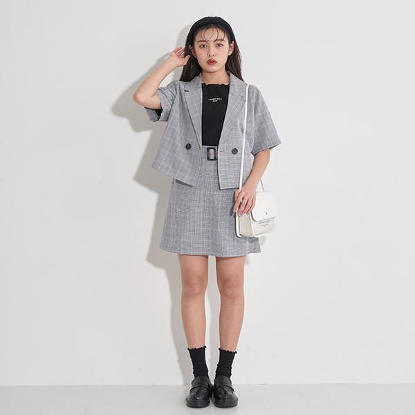 LOVETOXIC ラブトキシック(Lovetoxic)チェック半袖SET UP【T051024