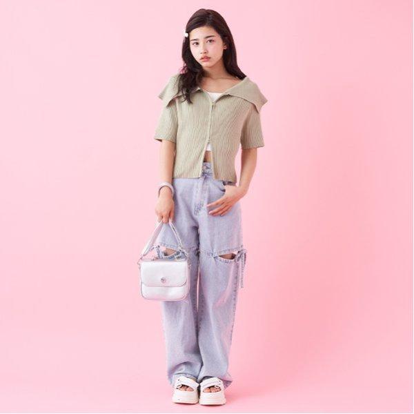 LOVETOXIC ラブトキシック(Lovetoxic)サイドスリットリボンデニム
