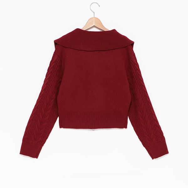 LOVETOXIC ラブトキシック(Lovetoxic)【洗える】ケーブルニットZIP