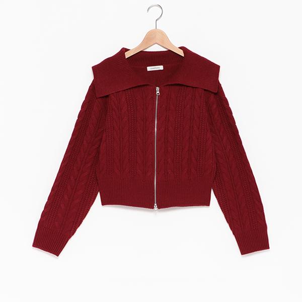 LOVETOXIC ラブトキシック(Lovetoxic)【洗える】ケーブルニットZIP