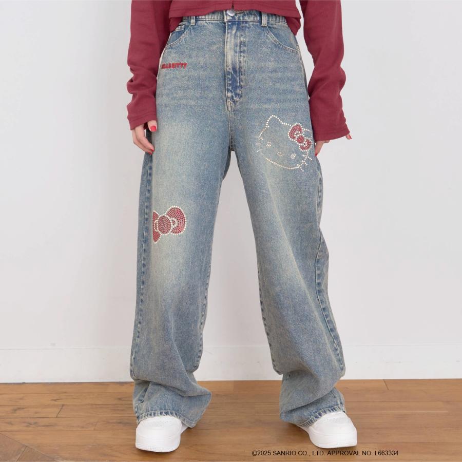 LOVETOXIC 【サンリオキャラクターズ】デニムワイドパンツ'【30％OFF