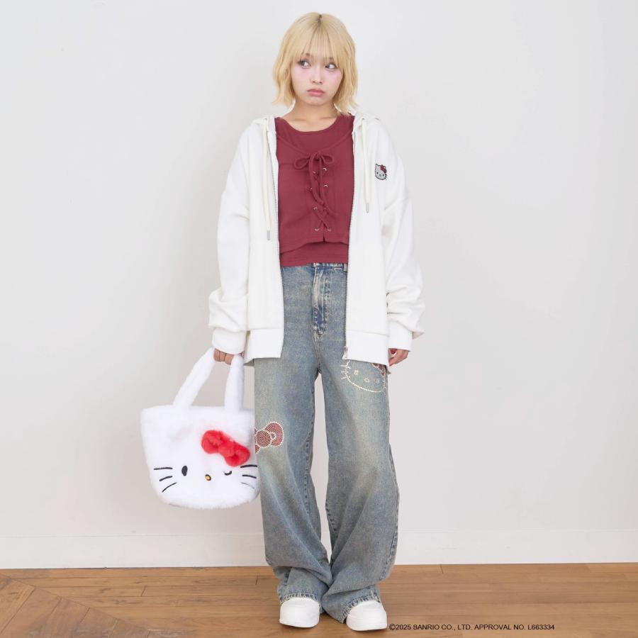 LOVETOXIC 【サンリオキャラクターズ】デニムワイドパンツ'【30％OFF