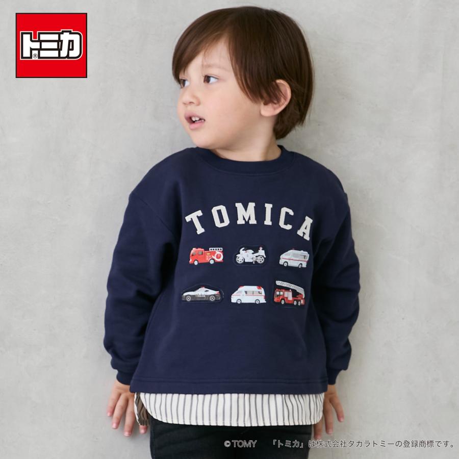 petit main プティマイン(petit main)【TOMICA】裾チェックトレーナー