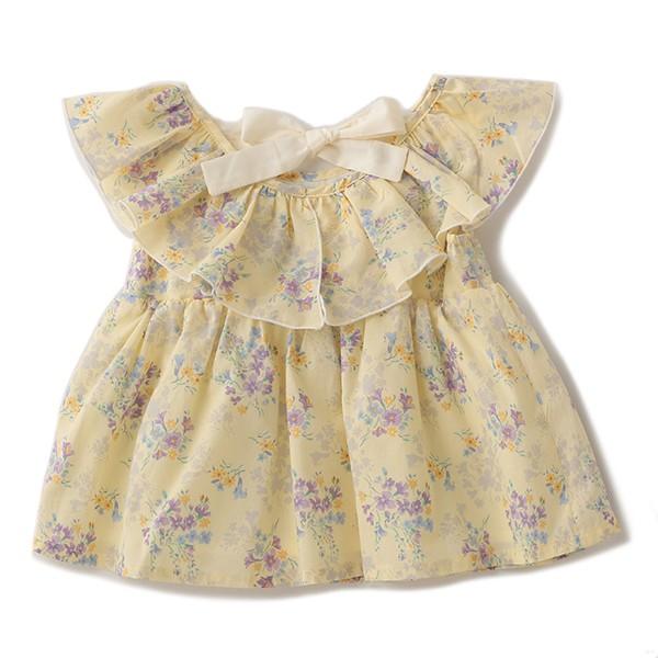 プティマイン Petit Main 衿フリル花柄チュニック O 29 Outlet ナルミヤオンラインpaypayモール店 通販 Paypayモール