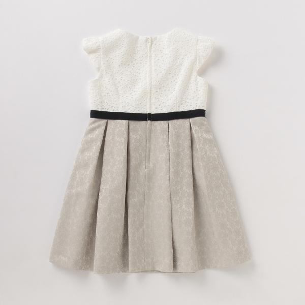 petit main フォーマル　ジャカードワンピース、襟つきジャケットセット petit main プティマイン(petit main)コサージュつきリボンジャ