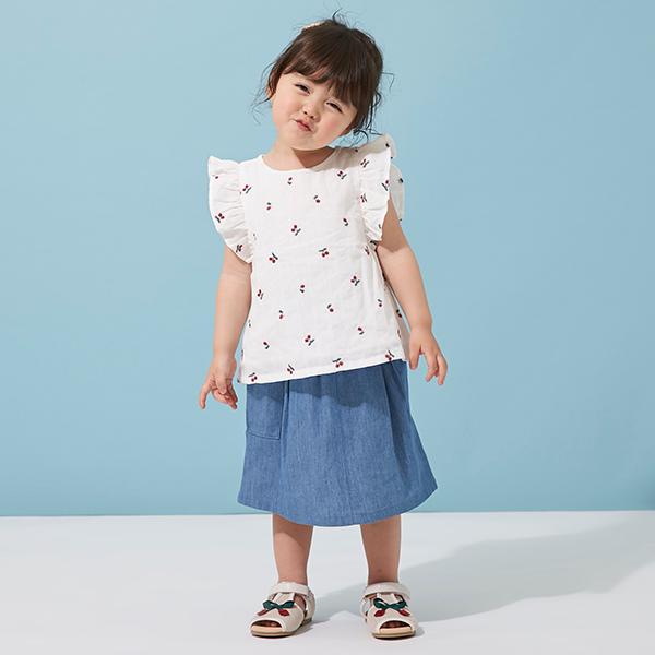 プティマイン(petit main)リボンサスペンダースカート 【O_40  