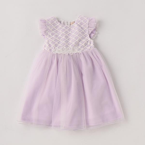 petit mine プティマインフォーマルドレス 紫色 フラワー刺繍　130 petit main Ceremony Collection2025