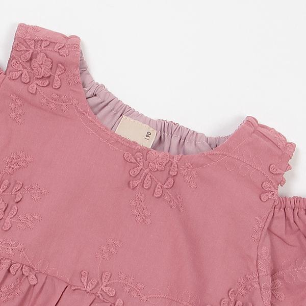 【美品】petit main　お花レースアンサンブル　130 petit main プティマイン(petit main)お花レースワンピース【O_30