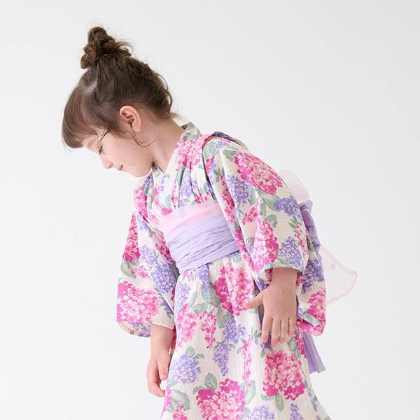 petit main プティマイン(petit main)紫陽花柄浴衣【O_40】【outlet