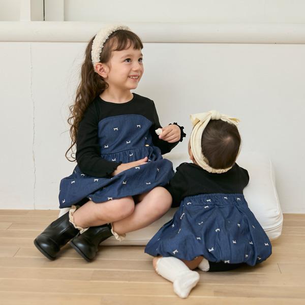 大人気♪プティマイン♪リボンワンピーススーツ3点セット◆120cm 大人気♪プティマイン♪リボンワンピーススーツ3点セット◇120cm