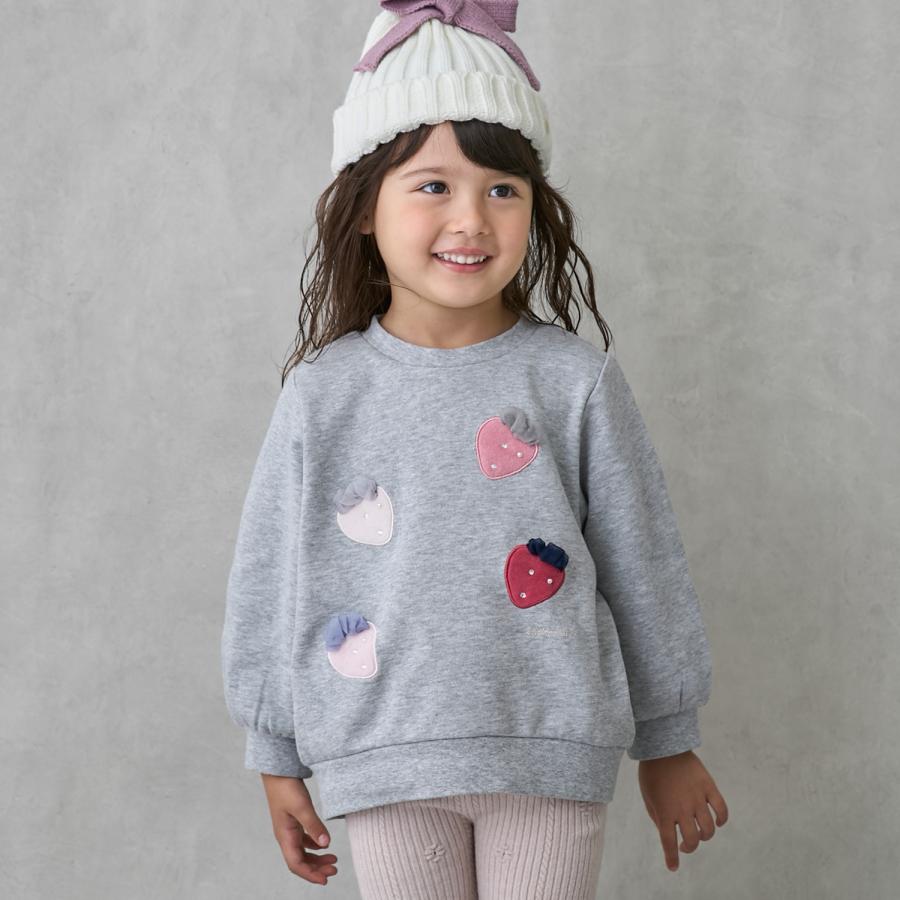 petit main プティマイン(petit main)いちごモチーフトレーナー【裏毛