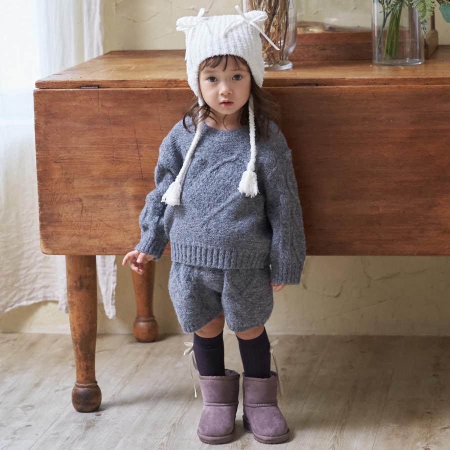 petit main プティマイン(petit main)マシュマロねこ耳ニット帽【40