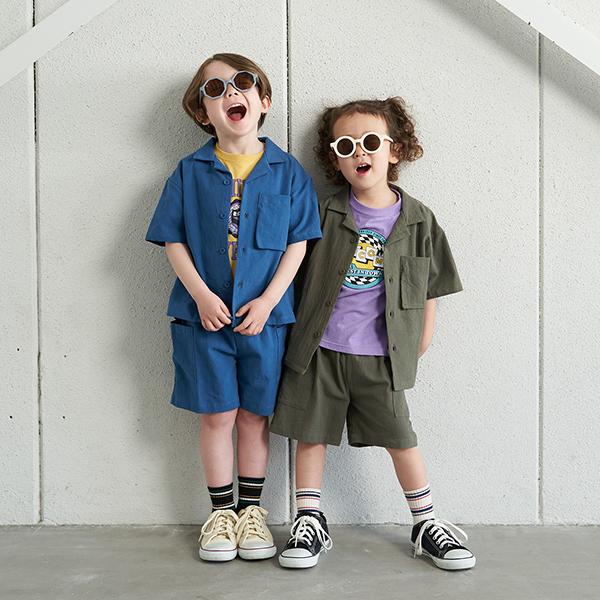 専用 パンツ シャツ セット SITRY セットアップ ポリトロ オープンカラー シャツ