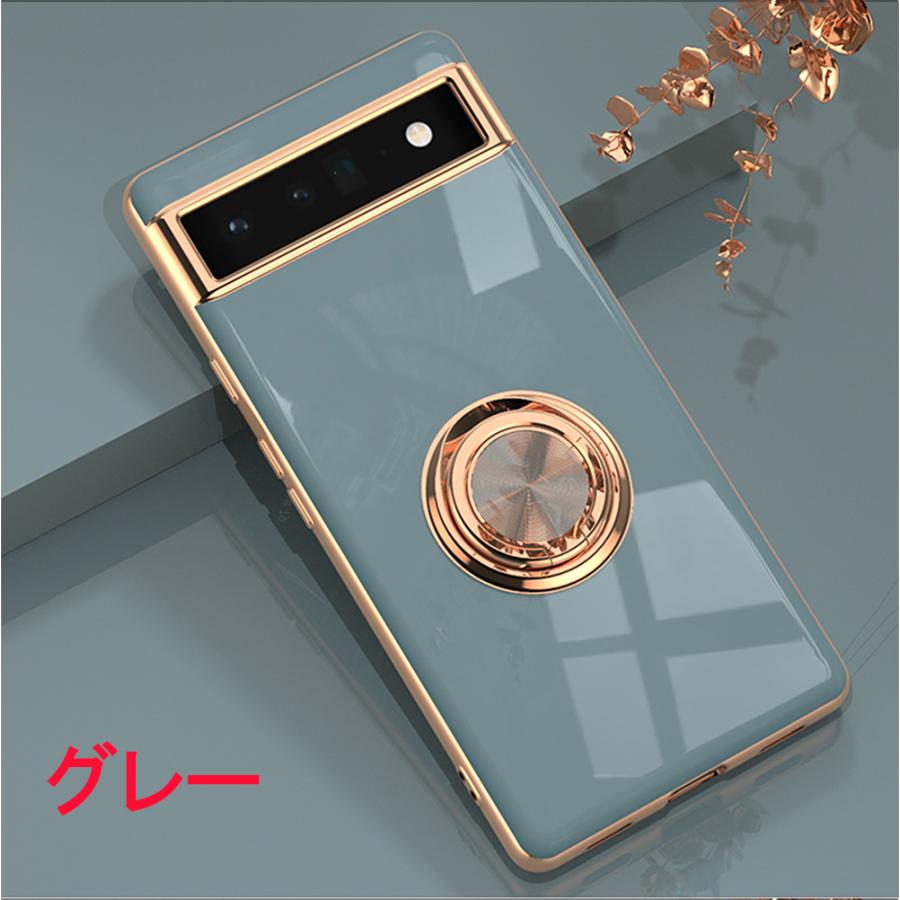 Google Pixel 6a ケース ピクセル シックスエー メッキ加工 リング付き