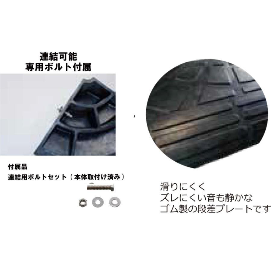 ★未使用品 段差スロープ ゴム製 段差10㎝ ４枚セット★ 楽天市場】段差プレート 約10cm段差 ゴム製 幅90cm ゴム段差プレート