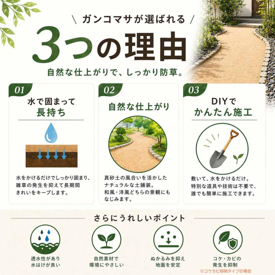 固まる土 防草 ガンコマサ 25kg 50袋 約25平米分 雑草対策 DIY 庭 通路